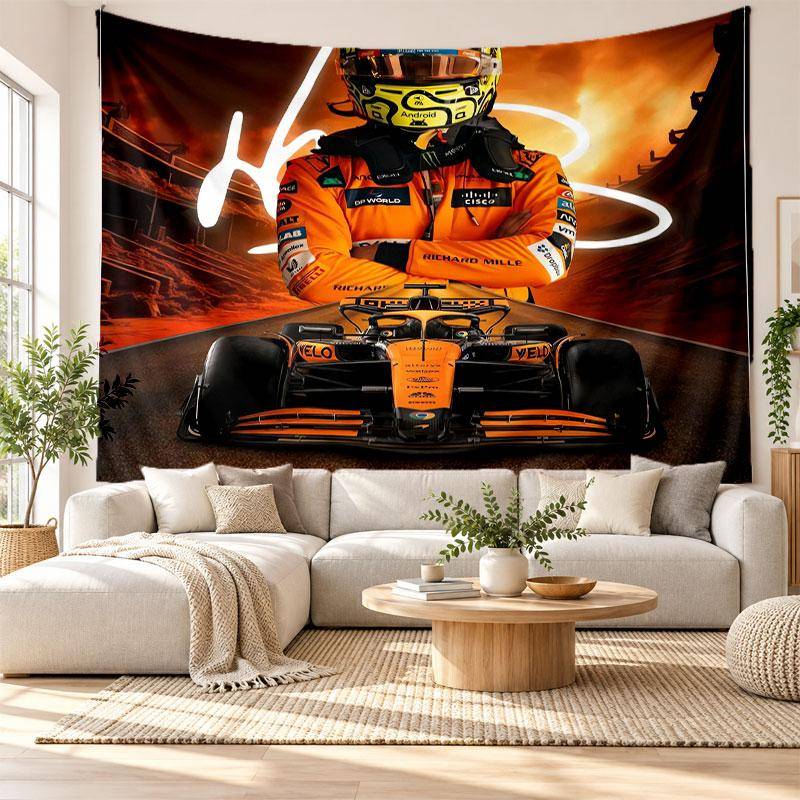 Lando Norris Wall Tapestry, Soft Fabric Wall Hanging, Decorative Backdrop For Bedroom Home Wall Art