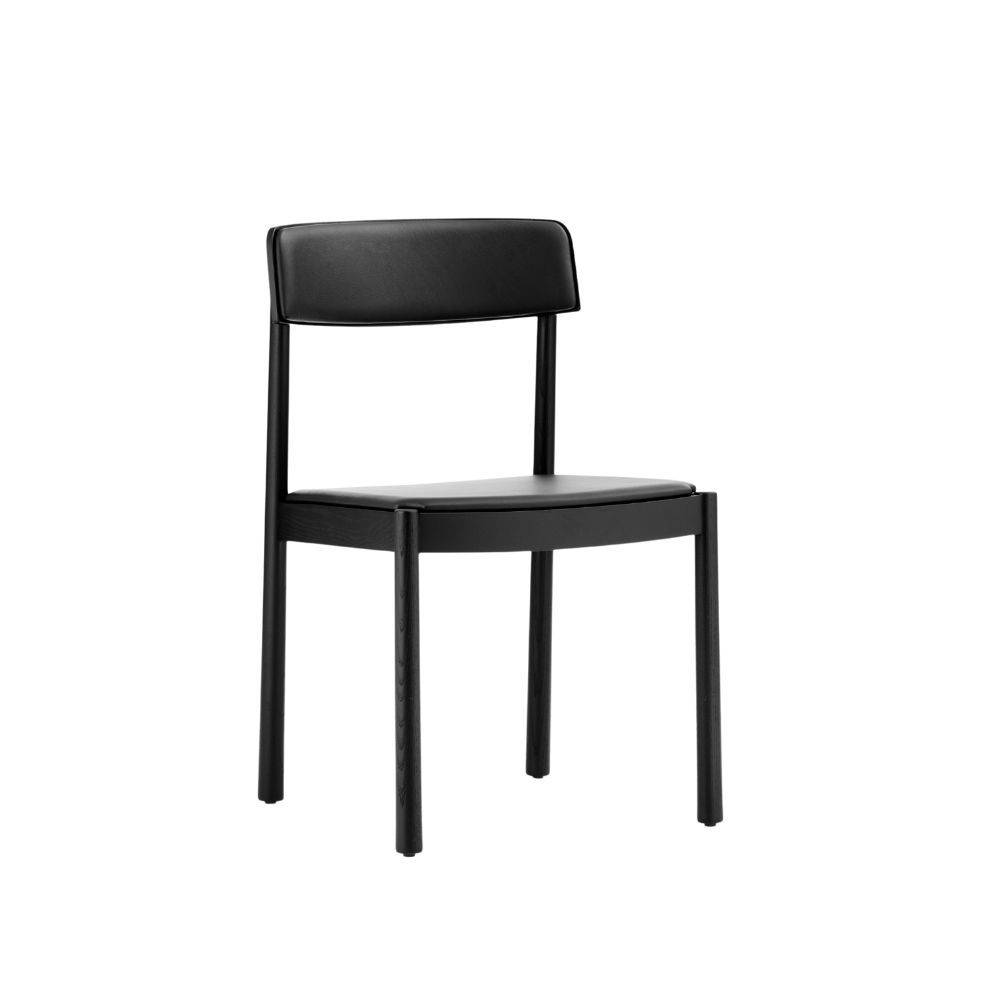 Normann Copenhagen Timb Polstret Stol Matbordstol Black/Ultra Leather - Black