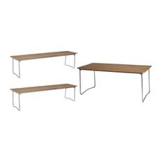Grythyttan Stålmöbler B31 matgrupp Teak/galvat 2 bänkar 170 cm & bord 170 x 92 cm