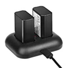 NP-FW50 ENEGON - Par batterier över snabbladdare till 2 platser för Sony NP-FW50,Kompatibel med Sony NEX 3/5/7 Series,SLT-A Series, Sony A7SII A7R A7RII A6000 A6500 A6300 A55 A5 A511 00 RXX 10 II