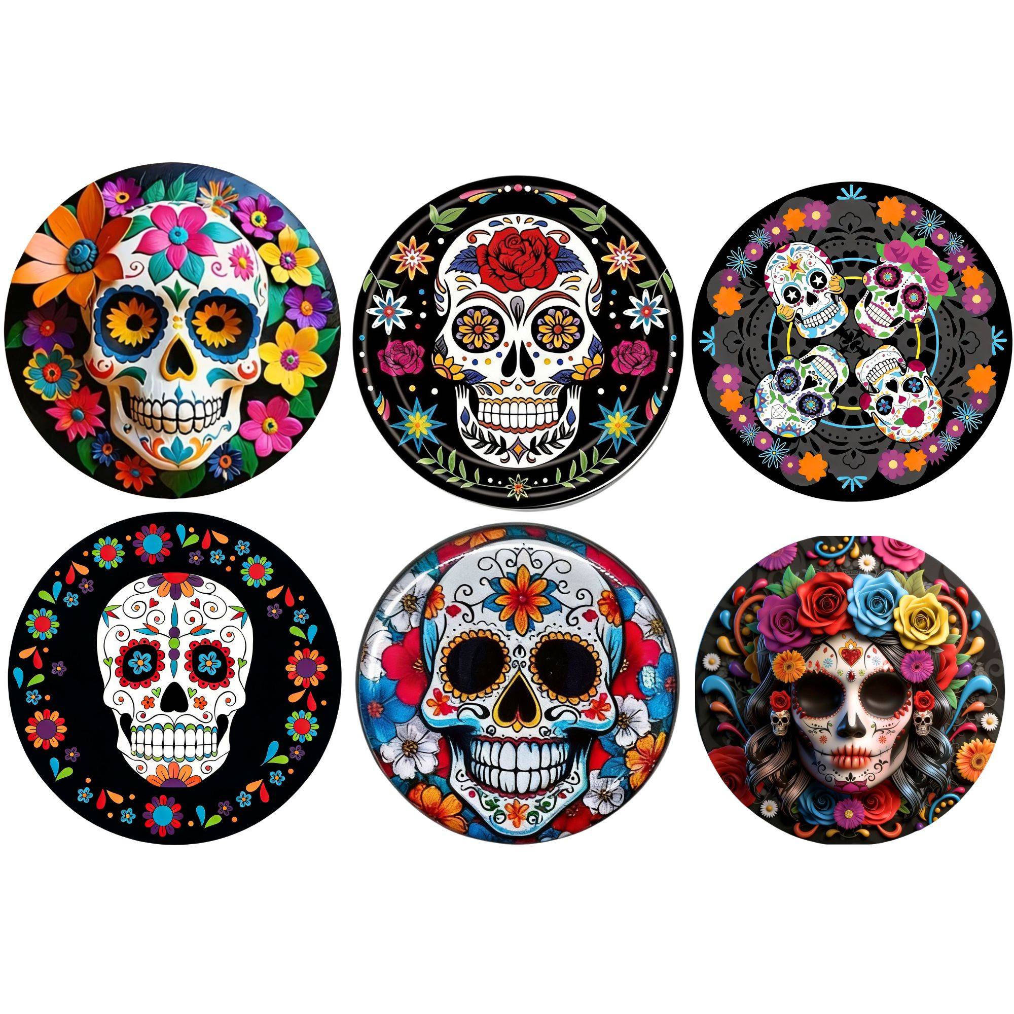 6 pcs Funny Skull Design Golf Ball Marker Sets, 6 Different Patterns Styles, Golf Accessories for Men Golfers Dad