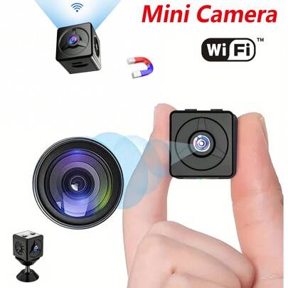 Ny uppgraderad mini trådlös kamera, hemlig spionkamera, barnvaktskamera, smart hemkamera, hundkamera, 1080P HD fjärrstyrd bärbar inomhus-/utomhuskamer - Svart (360P,1080P,1080P+32GBTF-kort,1080P+16GB TF-kort)