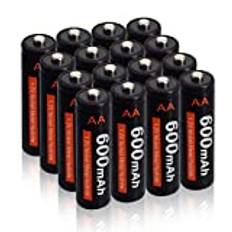 CITYORK 16 pack AA 600 mAh Ni-MH uppladdningsbara batterier för solenergi trädgårdslampor