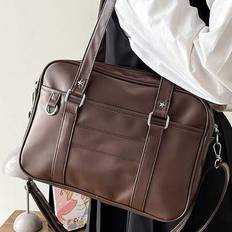 Korean Style New Pillow Handbag, Retro Shoulder Bag, Large Capacity Tote Bag For Work Commute, No Pendant Included, Pendant Is For Styling Only - Coffee
