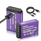 Mspalocell 2 st LP-E17 ersättningsbatteri med USB typ C laddningsport 1800mAh, Kompatibel med Canon XC10 XC15 EOS-R RA R6 R5 R7 EOS 60D 70D 80D 90D 5D Mark I Mark II Mark III IV 6D 7D