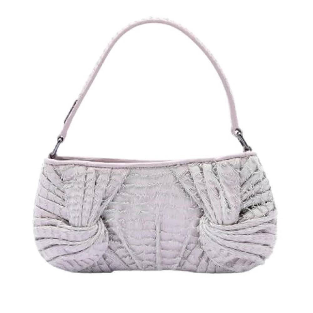 Burberry Vintage Pre-owned Fringed Skuldertaske - Vintage - Dame - Lilla - ONE SIZE - Uld