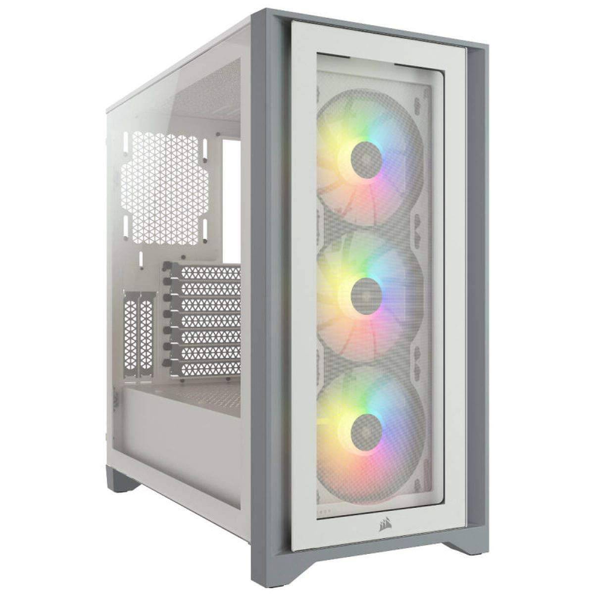CORSAIR iCUE 4000X RGB Tempered Glass ATX PC Case White CS7978 Mid-Tower CC-9011205-WW vit