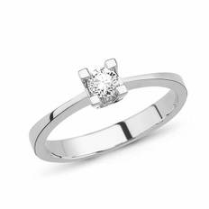 STAR Ring, 14 kt hvidguld med 4 greb med 0,10ct W/Si