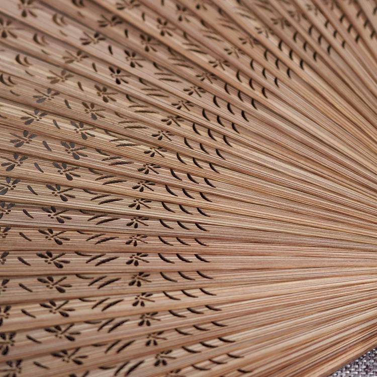 Kinesisk Stil Gåvor Retro Utskuren Snidad Full Bambu Vikbar Fläkt Damens Liten Fläkt Kinesiska Forntida Stil Hantverk Handgjord Bambufläkt cm röd