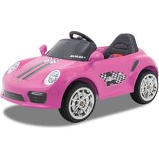 Kijana Porsche Style Elbil för barn, 3 till 6 år, 12V Motor, MP3, Läderstolar, Lampor, Med Fjärrkontroll, Rosa Rosa