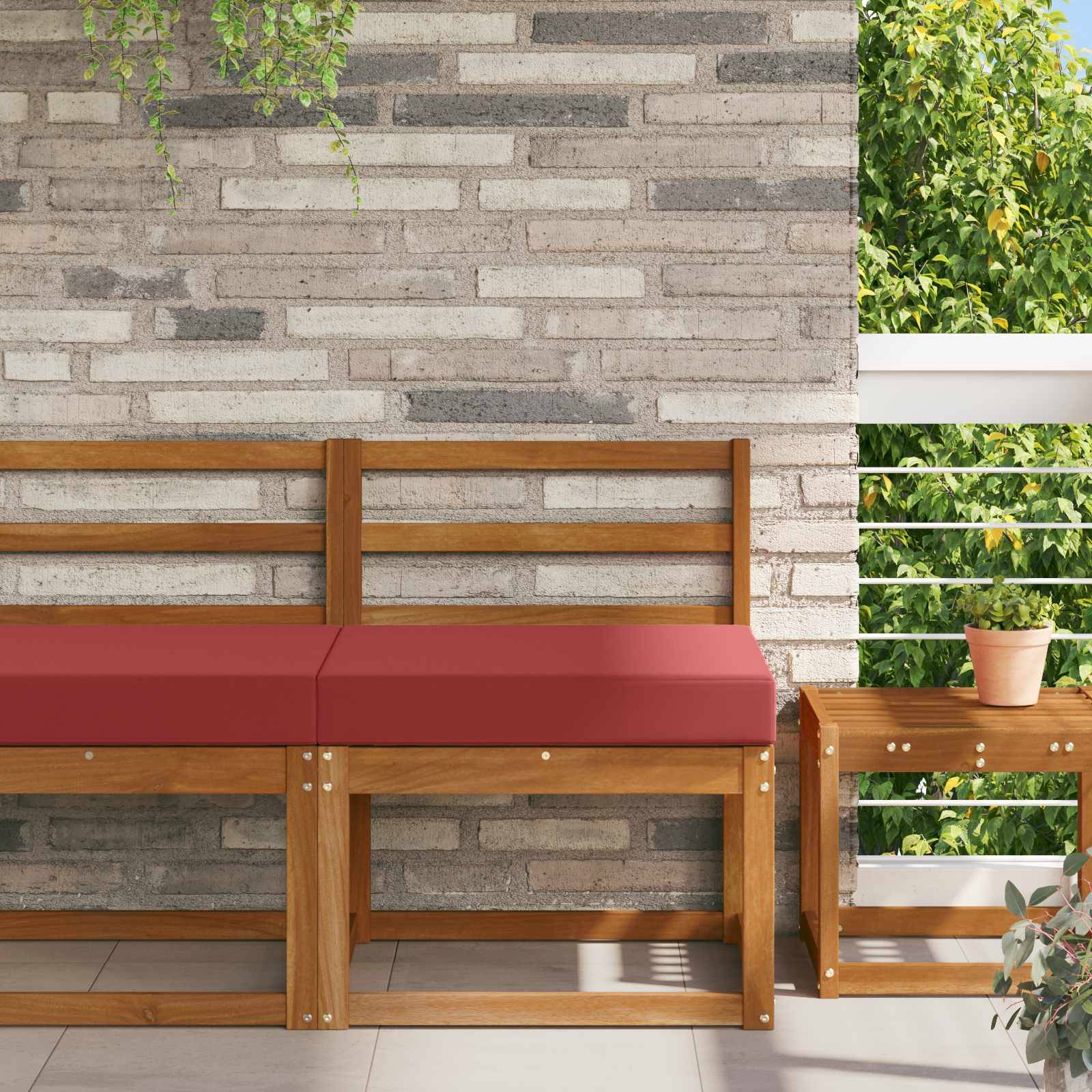 vidaXL Udendørs Sofa Pude Vinrød 60 x 60 x 8 cm Polyester