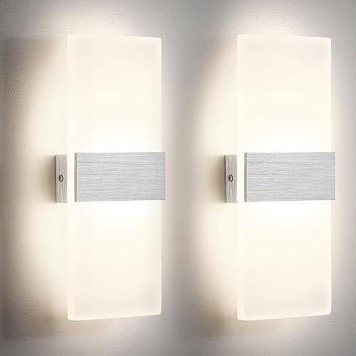 Lightsjoy 2x 12W LED Wandleuchte Innen Moderne Wandlampen, Neutralweiß