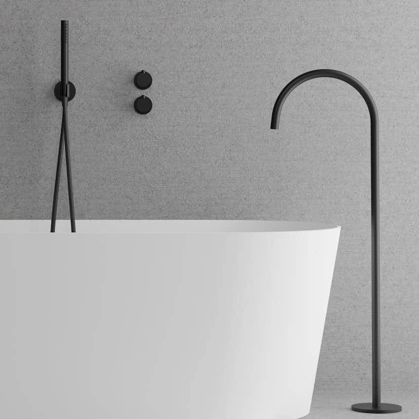 Badkarsblandare Scandtap Steel Harmonized Bliss 4 med Handdusch för Inbyggnad