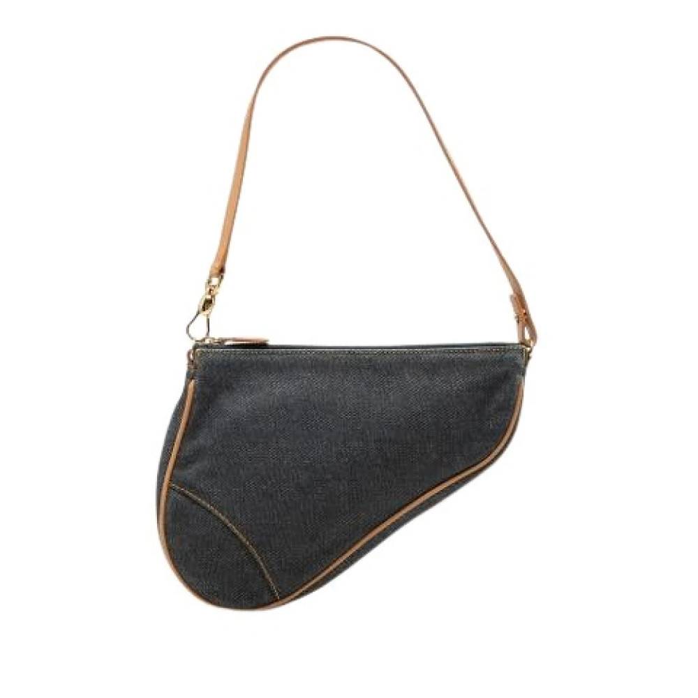 Dior Vintage Pre-owned Saddle Pochette - Vintage - Dame - Blå - ONE SIZE - Læder