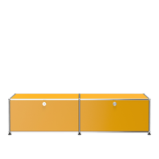 USM - USM Haller 3 TV-bänk Golden Yellow - TV-bänkar - Fritz Haller,Paul Schärer - Gul - Metall