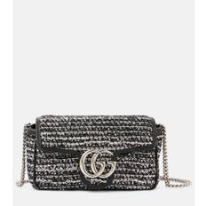 Gucci GG Marmont Mini embellished tweed shoulder bag - black - One Size