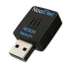 NooElec NESDR Nano 2+ liten svart RTL-SDR USB-set (RTL2832U + R820T2) med ultralåg fasbrus 0,5 PPM TCXO och MCX-antenn. Programvarudefinierad radio, DVB-T och ADS-B-kompatibel, ESD-säker