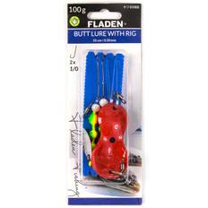 Färdig rigg för släpfiske, plattfisk med pärlor & skedsänke Röd - 100g