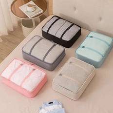 8pcs Travel Organizer Set - Waterproof Packing Cubes, Portable Luggage Bags, Clothes Storage Bags, Travel Organizer Bags, Minimalist Polyester Luggage - Multicolor - Black,Beige,Pink,Blue,Grey,Khaki,Dark Blue