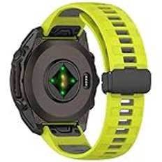 AISPORTS Kompatibel med Garmin Descent MK1/MK2/MK2i/Mk3i 51 mm rem silikon, 26 mm snabbpassande klockarmband magnetiskt spänne sportarmband ersättningsrem för Garmin Enduro 3/Enduro 2/Enduro