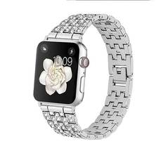 SKALO Link armbånd Bling Apple Watch Series 4-6 40mm - Sølv