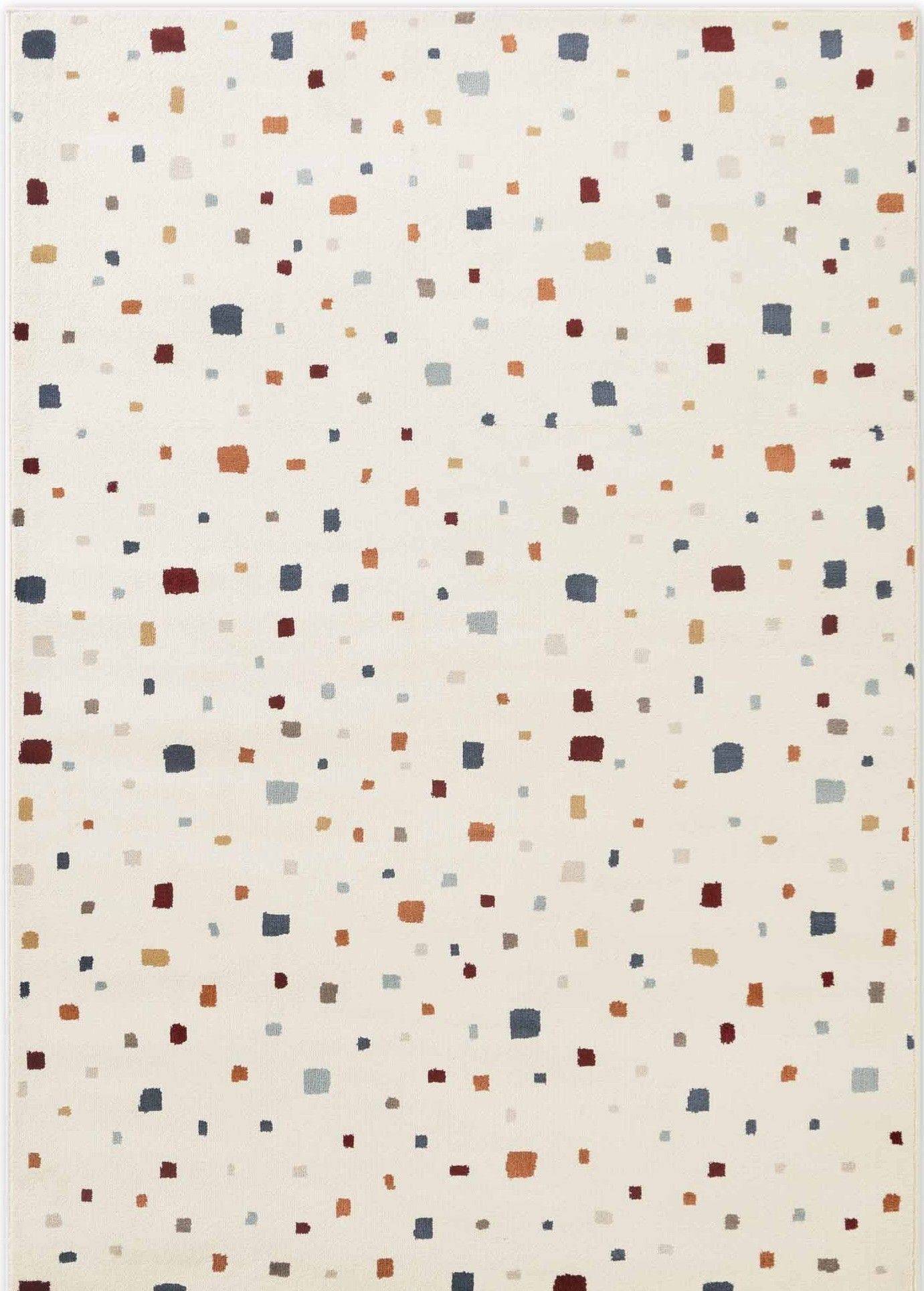 Barnmatta Funny Squares - 160 cm rund cm - CremeMulti (160 cm rund)