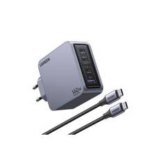 UGREEN USB-C/USB-A GaN PD laddare + kabel - 160W - Grå