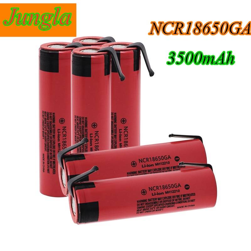 Ncr 18650ga 20a urladdning 3.7v 3500 mah 18650 batteri uppladdningsbart batteri för leksaksficklampa platta litiumbatteri - 4 st batteri