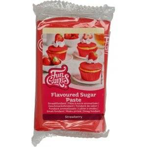 Sugarpaste/Sockerpasta Smaksatt - Jordgubb - Funcakes - 250 g