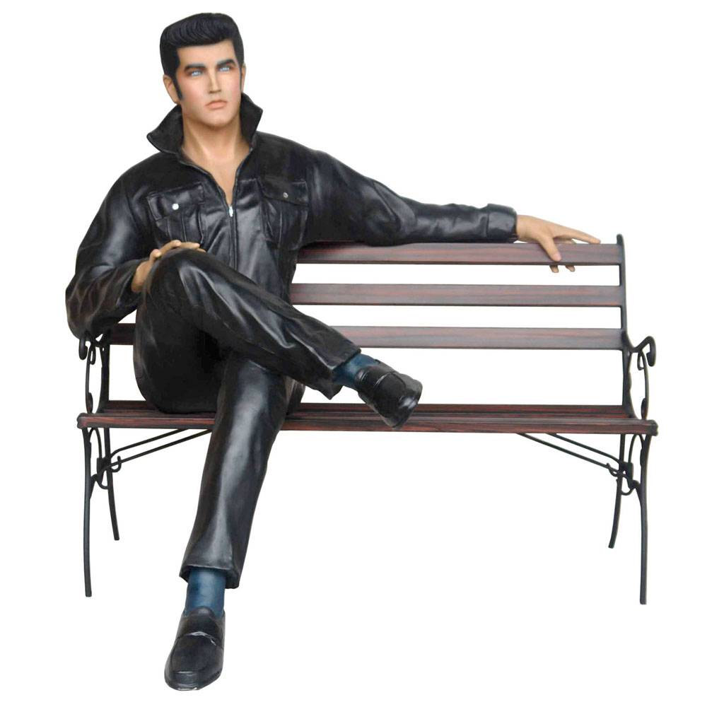 Rock & Roll singer ON bench Sitting Staty