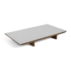 HAY CPH 30 Extendable Leaf 50x90 cm - Lacquered Walnut/Pebble Grey Linoleum