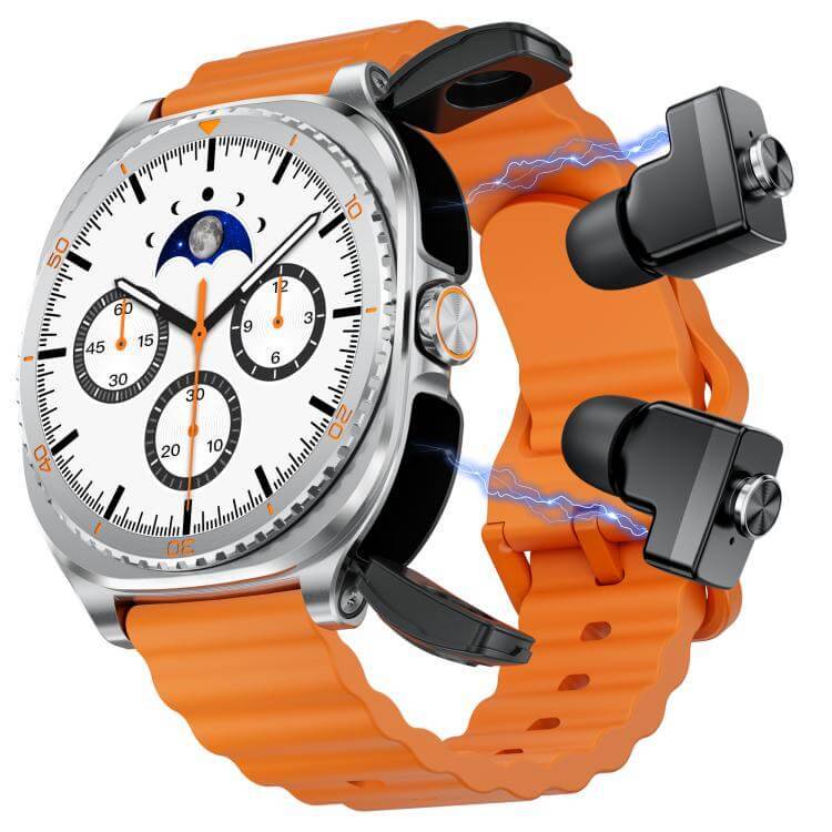1.53 inch Display 2 in 1 Smart Sports Watch - Silver Orange