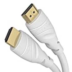 KabelDirekt – 4K HDMI-Kabel – 10m – Finns i 0,15-22,5m – För varje HDMI-anslutning (4K@60Hz, HDMI 2.0, High Speed med Ethernet, TV, Blu-ray, PS5, Xbox Series, Switch – vit)