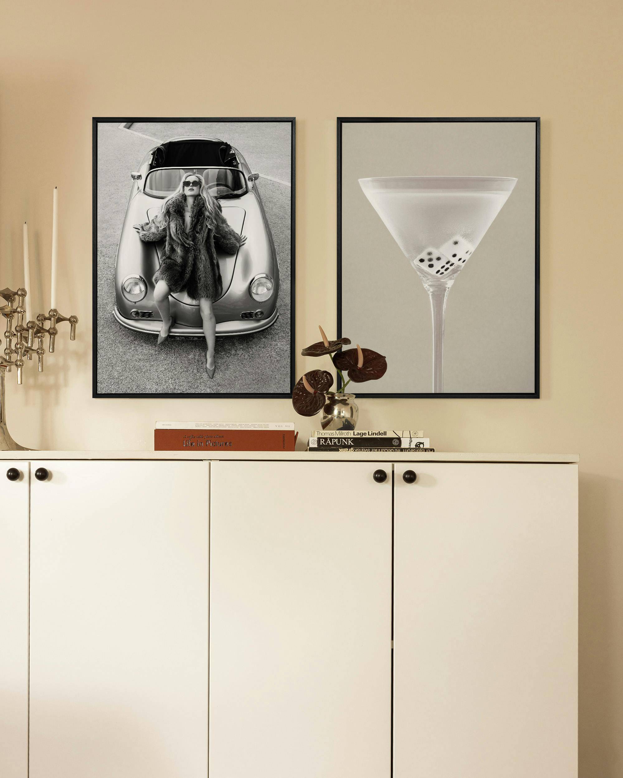 Femme Cocktail Canvas set (70x100 cm - Svart ram)