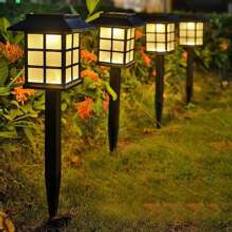 2pcs Solar Outdoor LED Lawn Lamp Mini House Shaped Landscape Light For Garden, Yard Ambiance