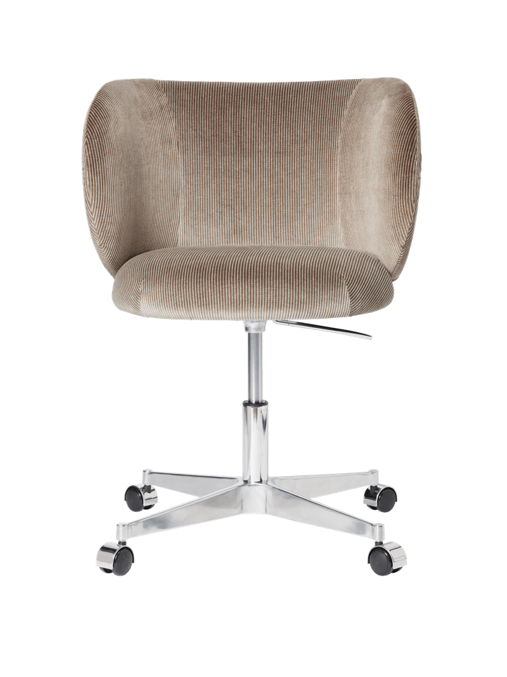 Rico Spisebordsstol w. Castors fra Ferm Living Devoré Velvet - Flint Grey - Jacobsen Plus