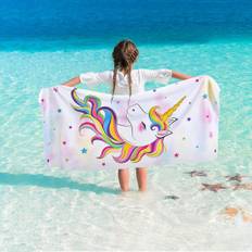 Unicorn Beach Håndklæde - 70 x 150 cm Pink Polyester Camping Håndklæder fo