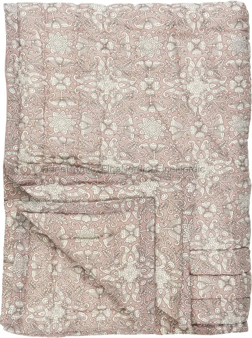 Ib Laursen Quilt - Handmade with Cotton Filling "Luna" "Malva"/White 130 x 170 cm