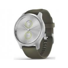 Garmin vívomove Style - 42 mm - sølvaluminium - smart ur med bånd - silikone - mos - håndledsstørrelse: 125-190 mm - Bluetooth, ANT+ - 25.5 g