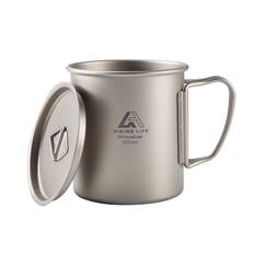 HIKING LIFE Titanium Cup Titanium Mug Mug Titanium Mug Titanium Tumbler with Lid 300ml 450ml Open Fire Open Fire OK with Memory Compact Storage