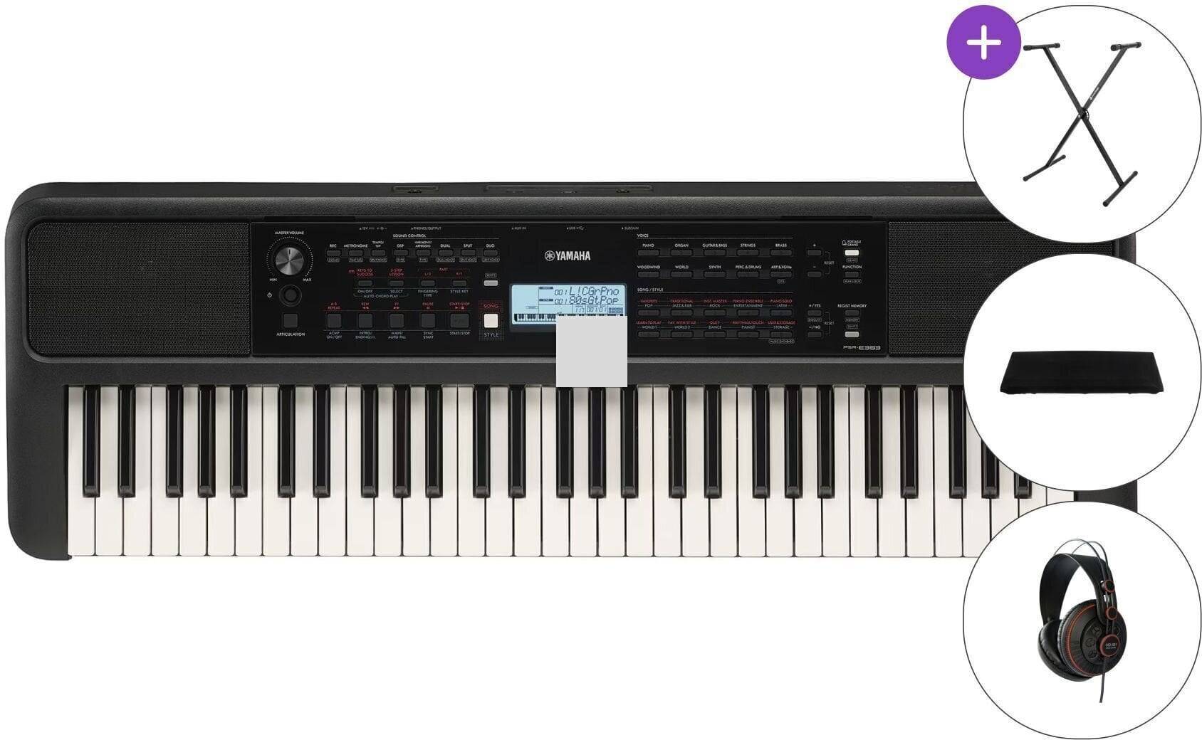 Yamaha PSR-E383 SET Tangentbord med pekfunktion Black