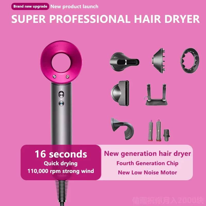 LISN New Professional High-speed Hair Dryer Negative Ion Hair Care 110000 Rpm - Rose red 6 / EU