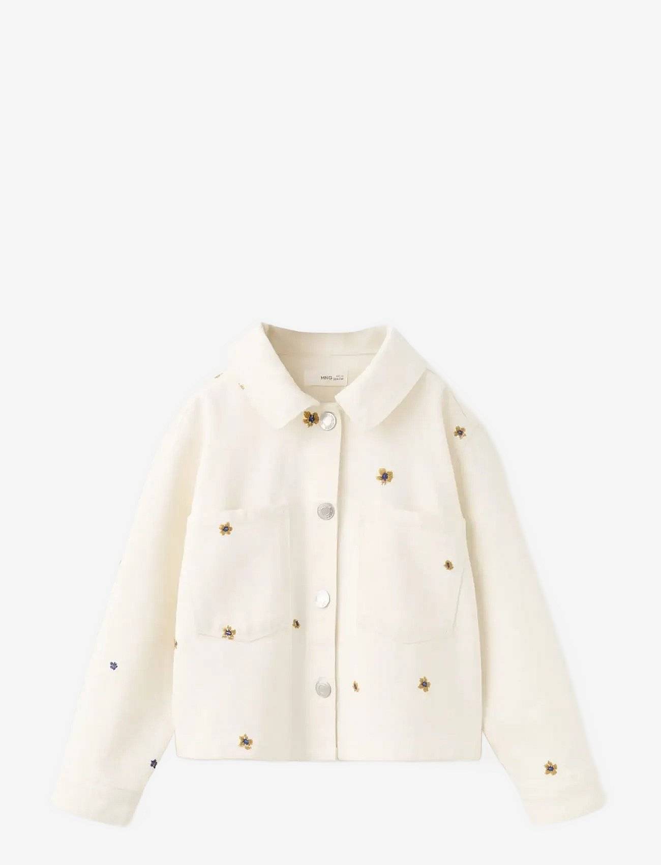 MANGO Denim Jacket With Embroidered Details | Silver | 116