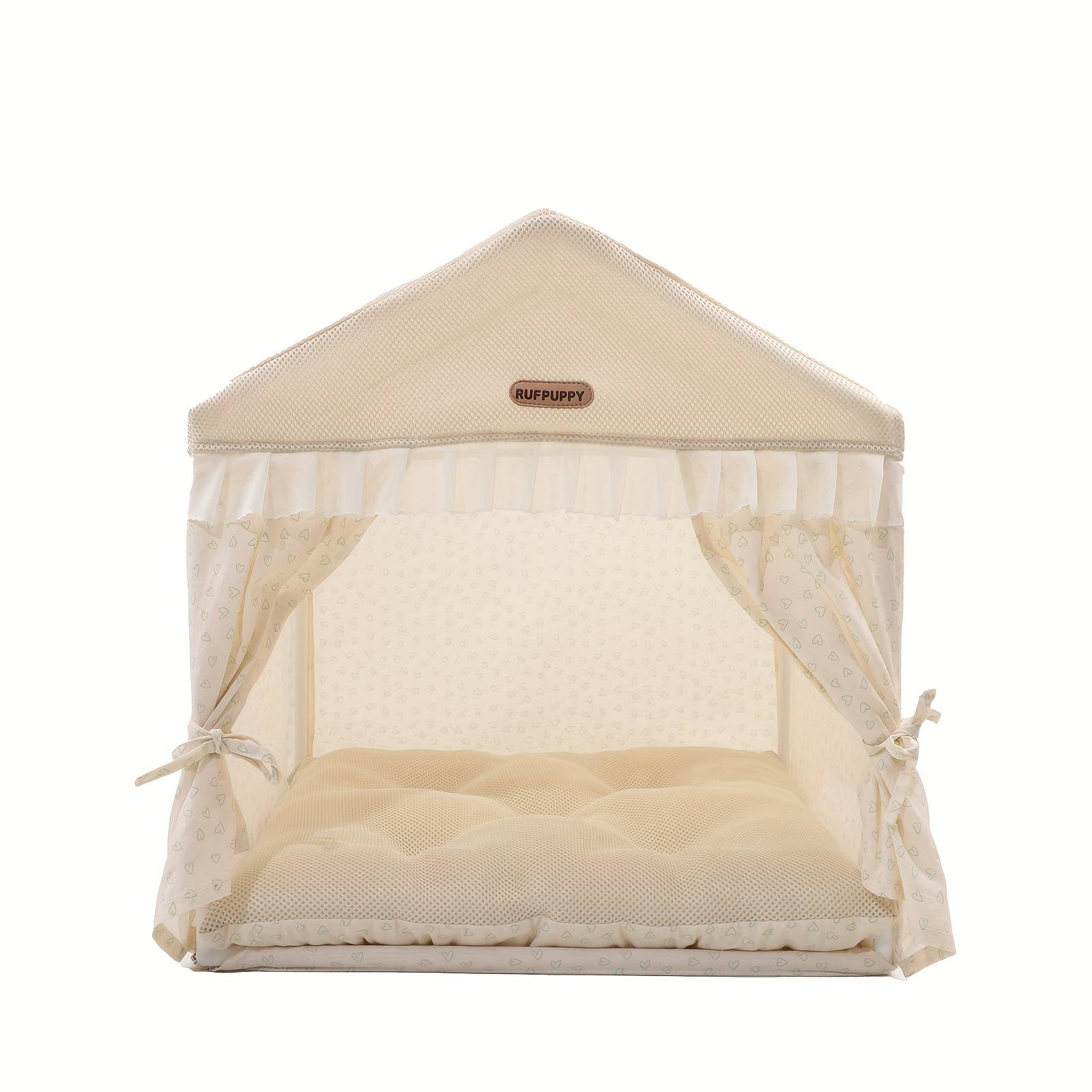 Pet Tent House Dog Bed Cat Bed Semi-enclosed Curtain Nest