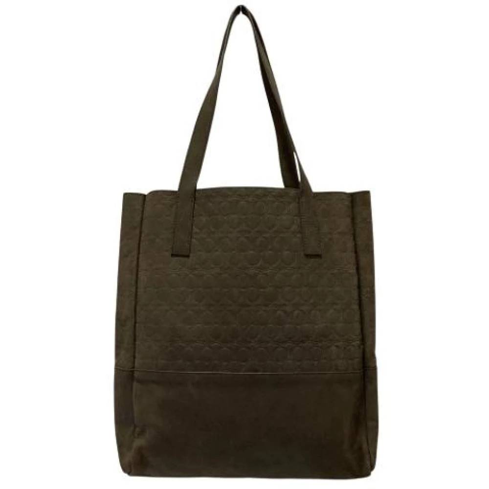 Alexander McQueen Pre-owned Pre-owned Præget Læder Tote Bag - Vintage - Dame - Grøn - ONE SIZE - Læder