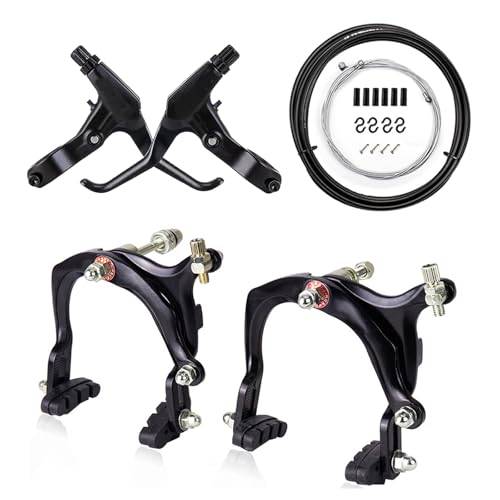 Mimoke C-bromssats bromssats bromsar för cyklar, V-broms fram och bak broms med 60 mm bromsbelägg finger bromsspak cykel bromskabel aluminium