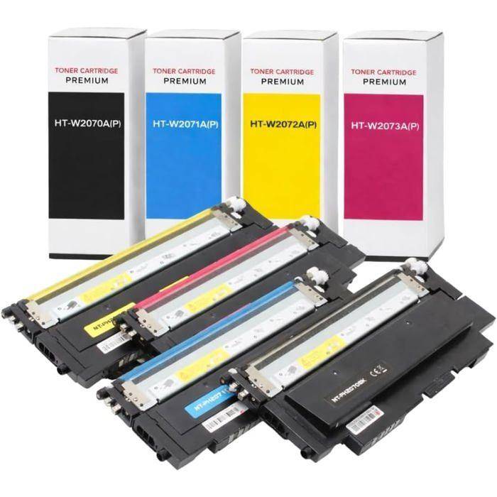 Pack de 4 Toners Compatibles HP 117A W2070A pour ColorLaser 150a/150nw et MFP 178nw, 178nwg, 179fnw, 179fwg