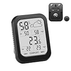 Fravsiu Temperature Humidity Meter, Indoor Humidity Sensor, Real-Time Temperature Monitoring, Humidity Temp Sensor, Real-Time Temperature Humidity Meter with Weather Forecast for Indoor