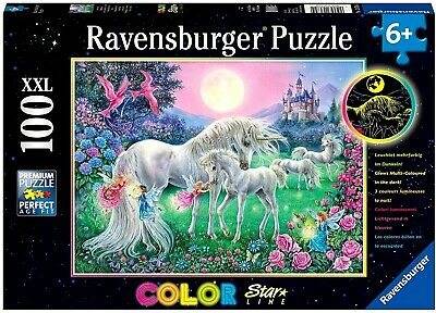Pussel 100 bitar, unicorns in the moonlight