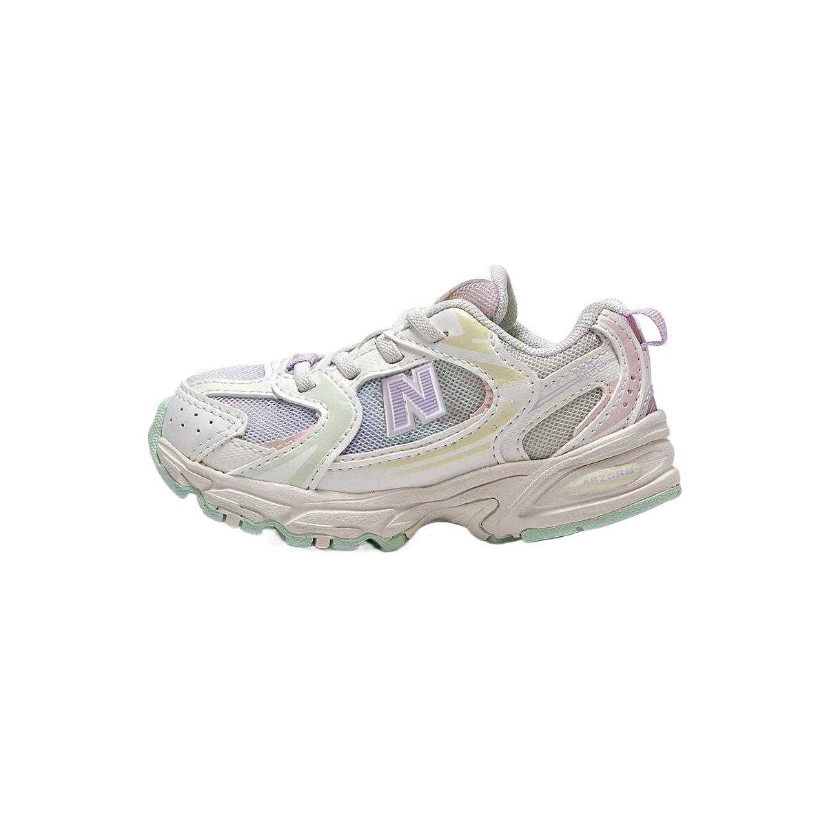 New Balance NB 530 Syntetiskt Läder Bekväma Lätta Enkla Stötdämpning Låga Gångskor Babyskor Vita IZ530RB 25